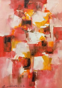 Mashkoor Raza, 24 x 36 Inch, Oil On Canvas, Abstract Painting, AC-MR-751 Mashkoor Raza, 24 x 36 Inch, Oil On Canvas, Abstract Painting, AC-MR-751